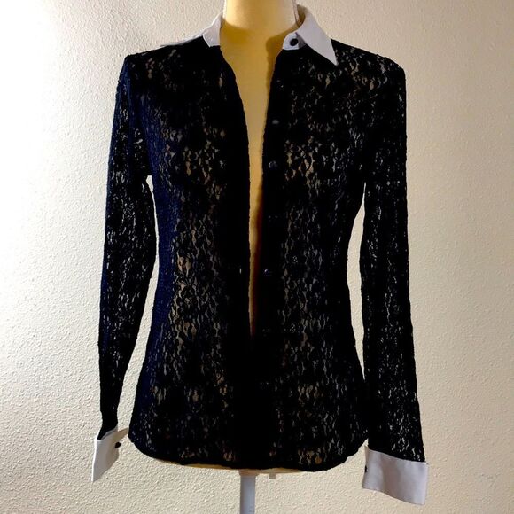 ANN TAYLOR LACE WOMEN BLOUSE SIZE 0 - Picture 1 of 8